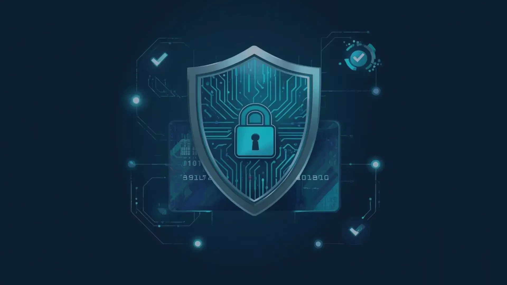 Illustration eines digitalen Schutzschildes mit Vorhängeschloss-Symbol in der Mitte, eingebettet in ein abstraktes Netzwerk aus Leiterbahnen und Technologie-Elementen. Das Bild visualisiert die Kernprinzipien der Informationssicherheit – insbesondere Integrität und Vertraulichkeit – und unterstreicht deren Bedeutung für Datenschutz, DSGVO-Compliance und ein robustes Sicherheitsmanagement.